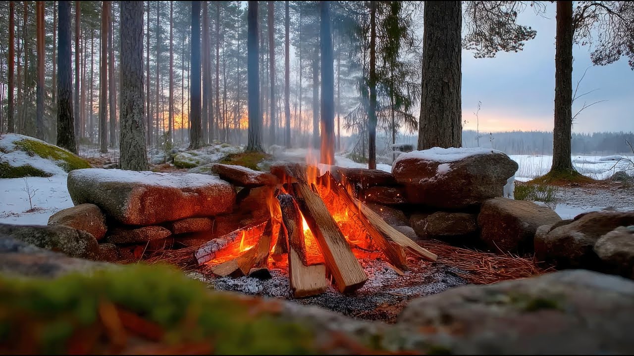 A Calm Winter Night Indoors | Fireplace Sounds for Deep Sleep