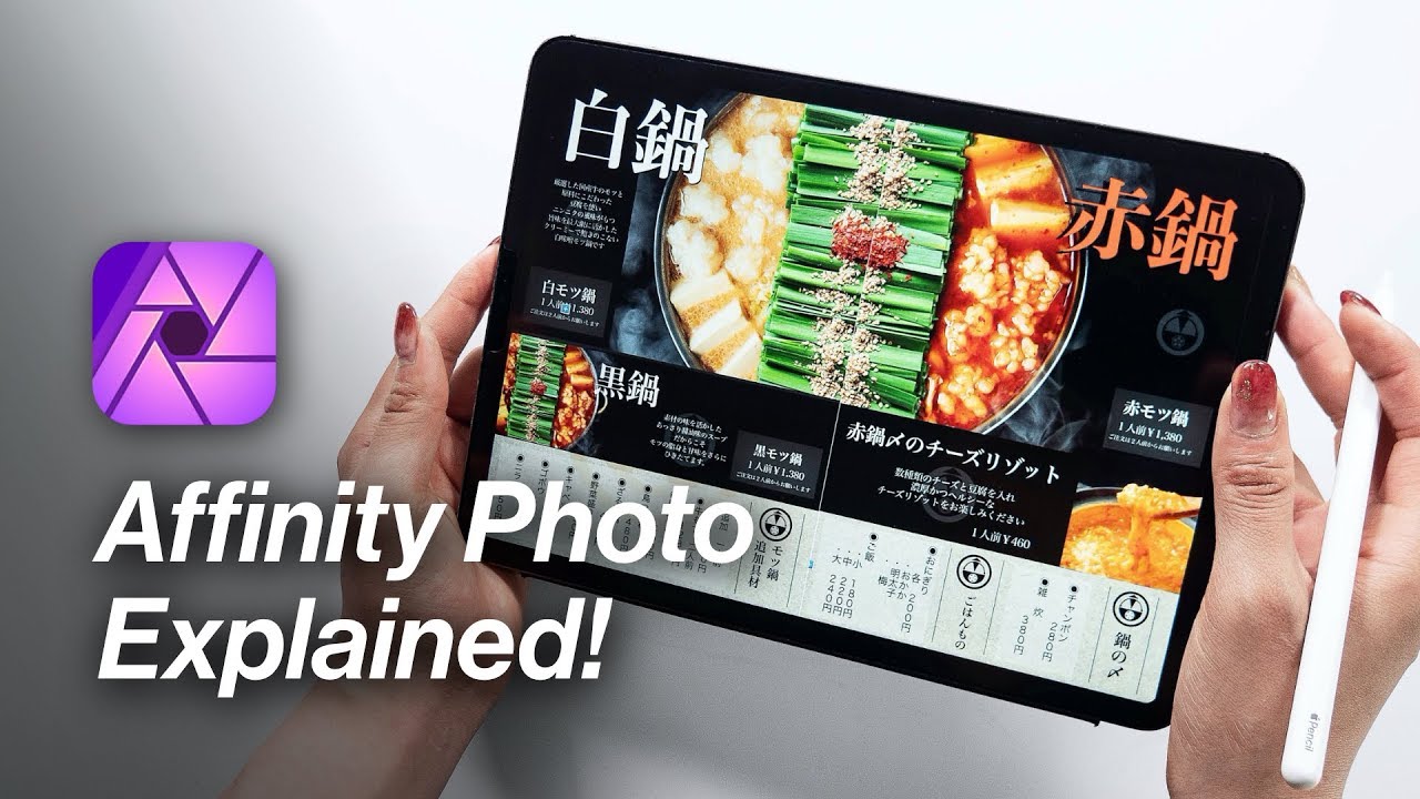 Create a Menu Display with Affinity Photo on iPad Pro.
