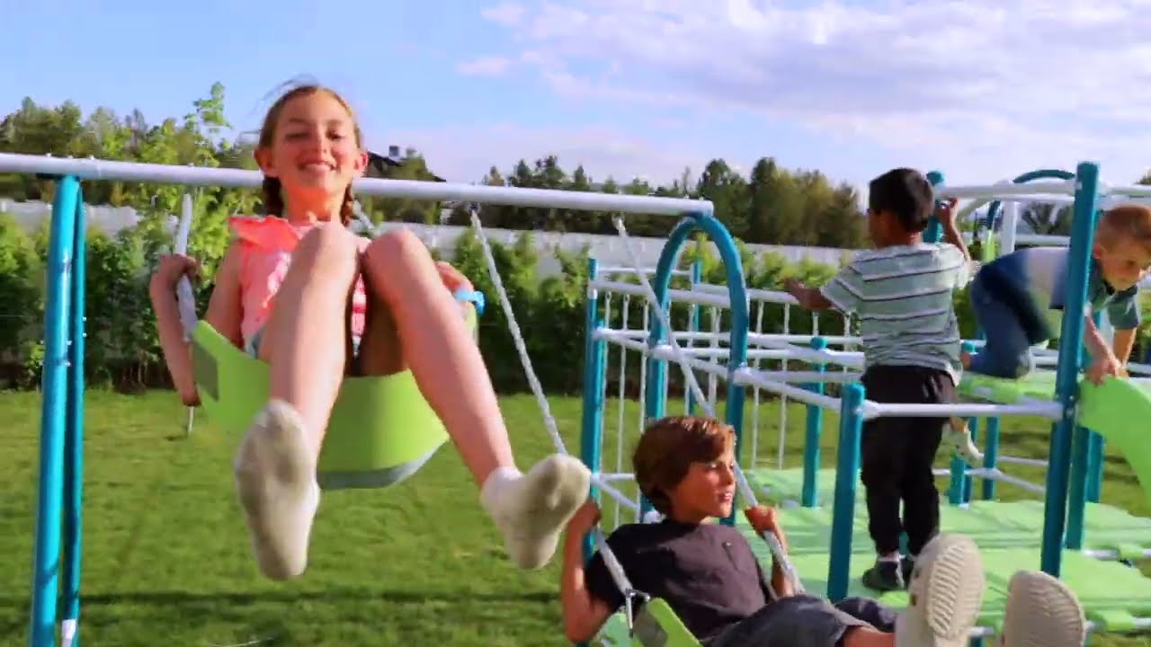 ActivPlay Base Camp Playground Kit | Modular Jungle Gym + Slide, Swing Set, and Platforms