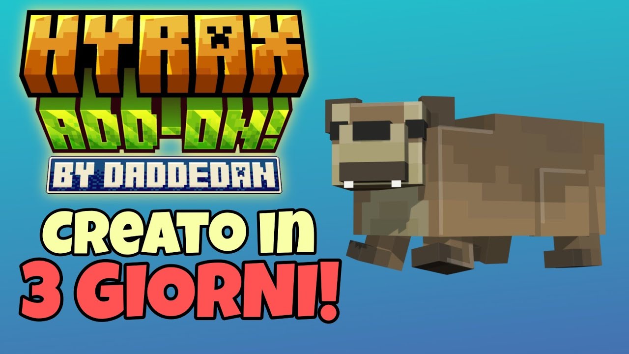 HO CREATO un ADD-ON in 3 GIORNI! *PRIMA VOLTA!* - Hyrax ADD-ON on Minecraft Bedrock