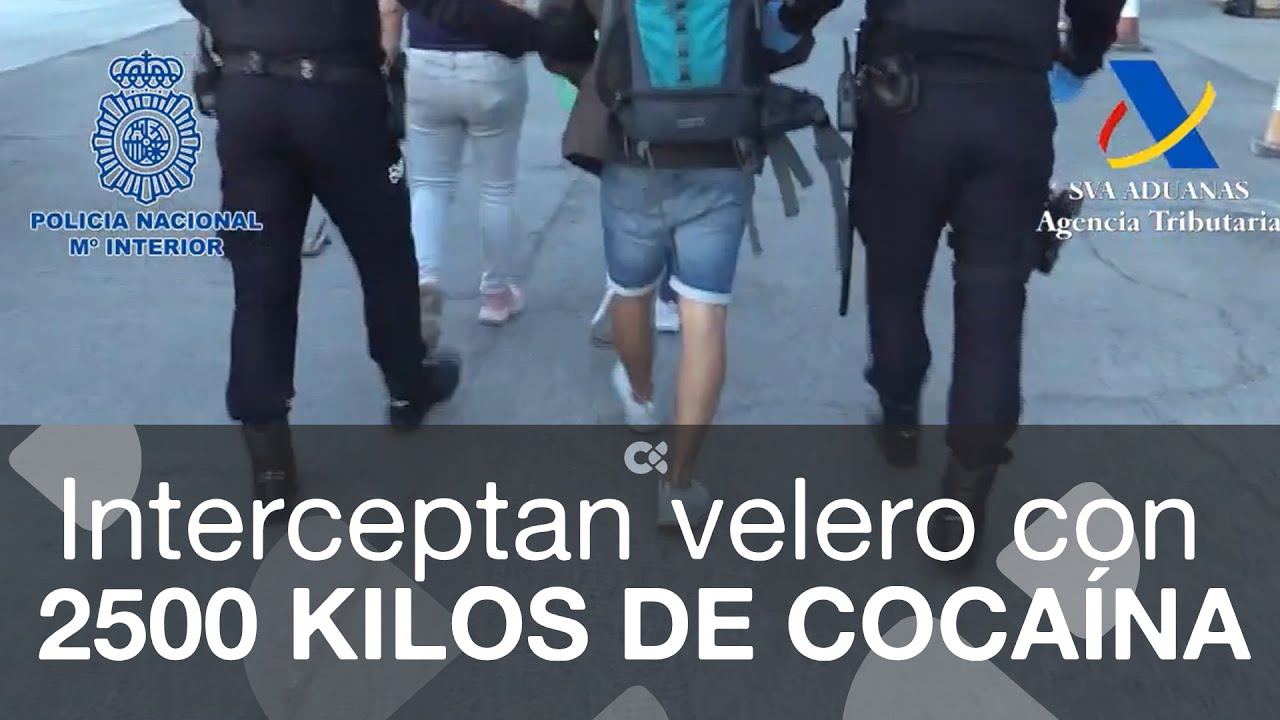 Interceptan velero con 2.500 kilos de cocaína en dirección a Canarias