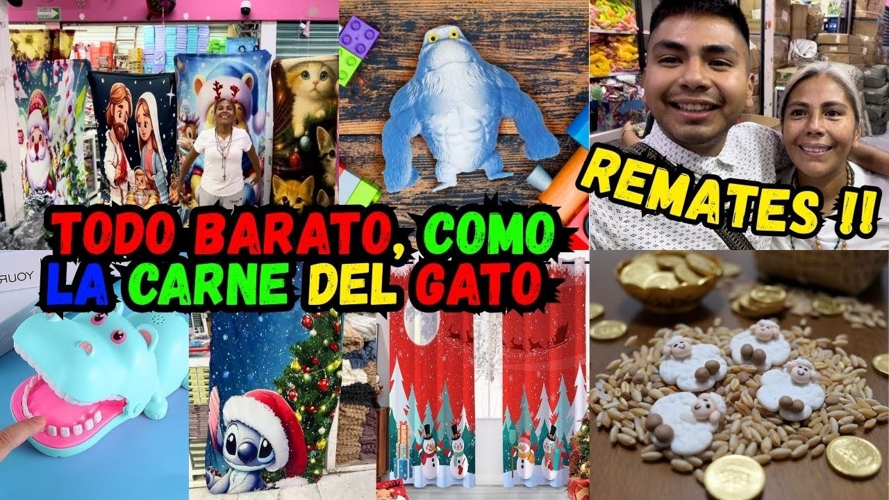 😱 QUE BARATO!!  Aquí se surten LOS REYES Y SANTA 🤫 Jueguetes, REMATES navideños, fundas de puerta 