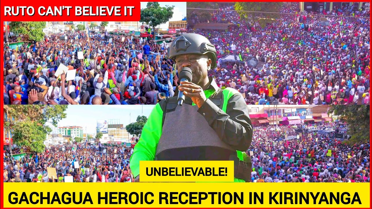 Unbelievable! Gachagua heroic reception in kirinyanga today shakes Ruto, Gachagua storms kirinyanga 
