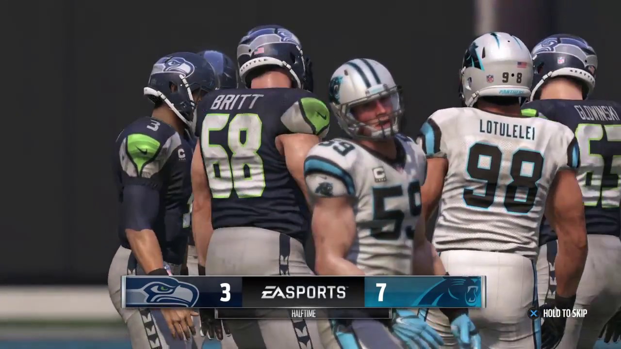 Madden NFL 17- Panthers vs Seahawks (No Commentary)