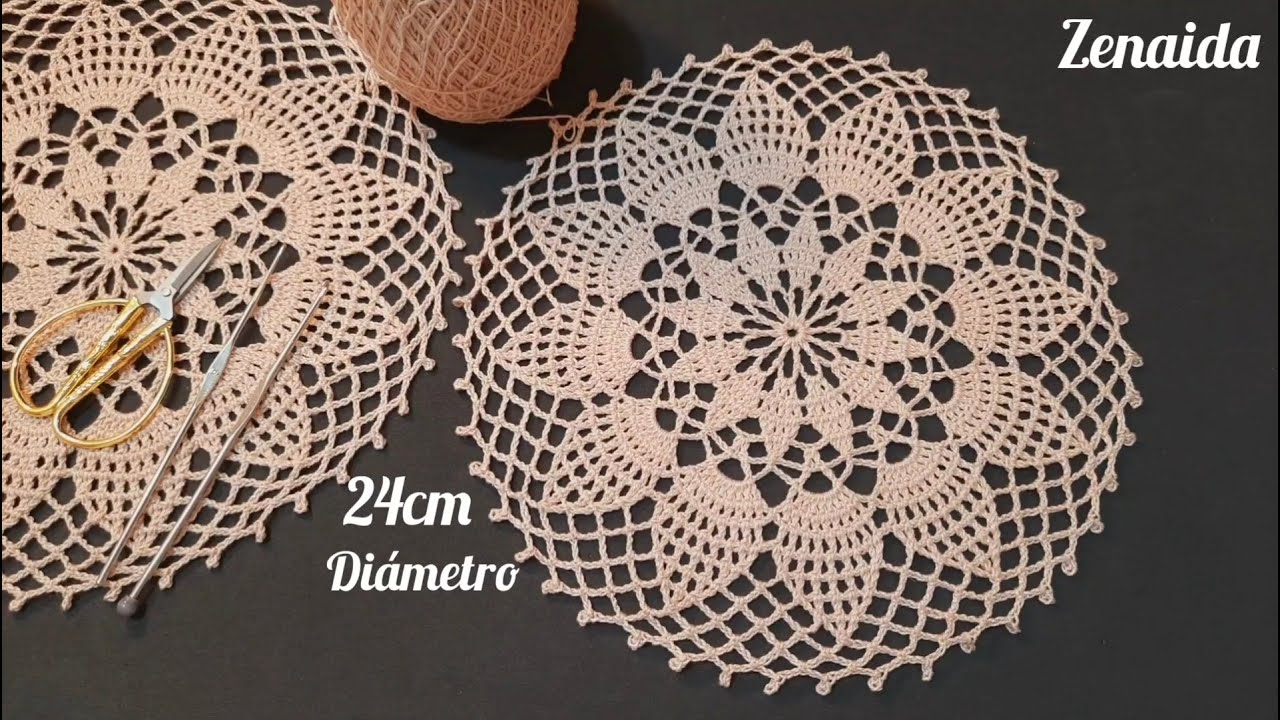 Carpeta Flor y 12 piñas #zenaida #crochet