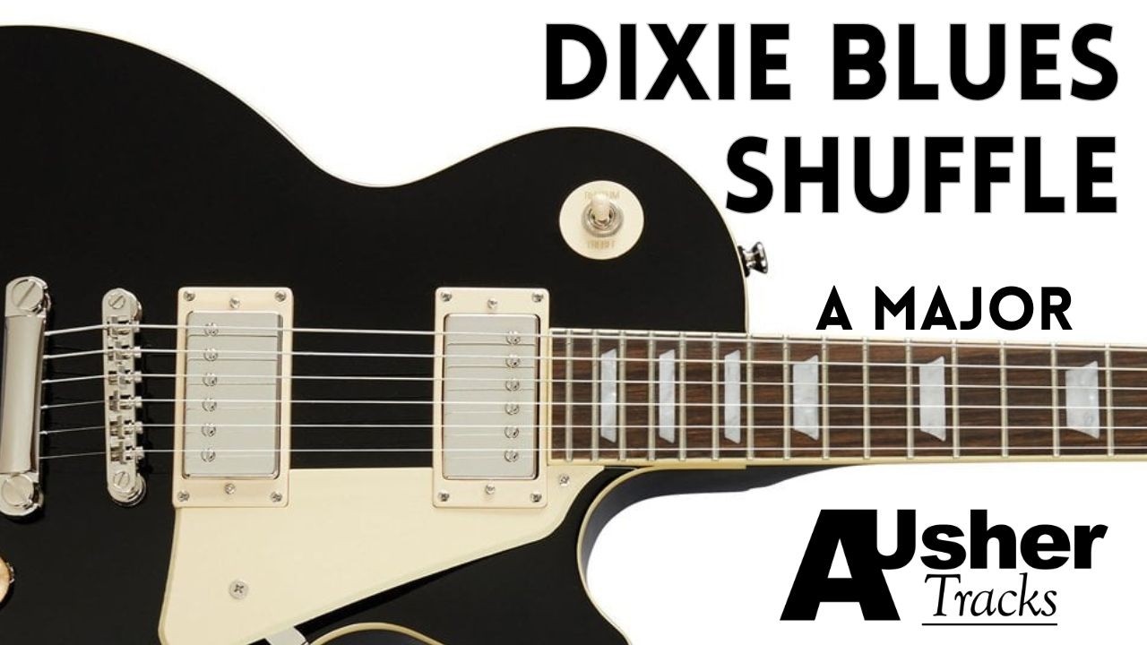 Dixie Blues Shuffle Guitar Backing Track Jam in A major