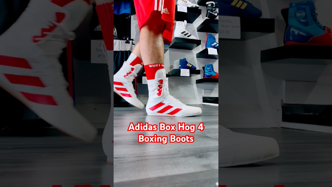 Adidas Box Hog 4 Boxing Boots look so good in white/red! Real old school Muhammad Ali vibes 😍