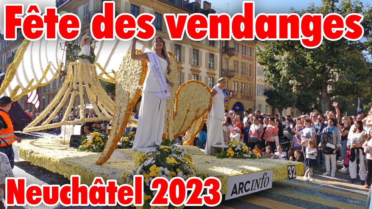 Fête des vendanges Neuchâtel 2023 -Cortège -Tout le corso fleuri -UHD/4K