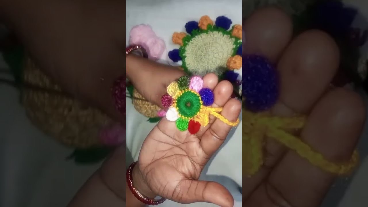 दो कलर से बना फूलों वाला थालपोश #crochet #knittingHandmakingdeigen #KnittingCrochetFlower #Dey