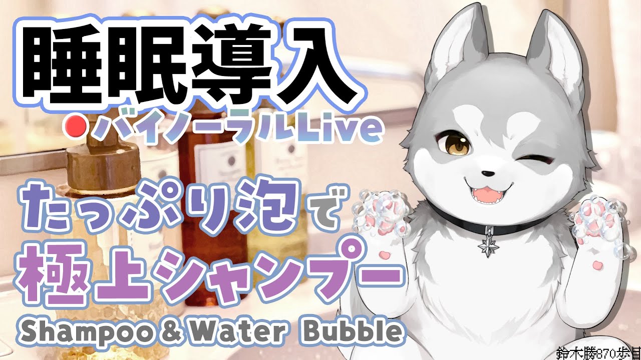 【Binaural/ダミーヘッドマイク】本気で眠りたい人のための爽やか泡シャンプー 2023.11.22【にじさんじ/鈴木勝】