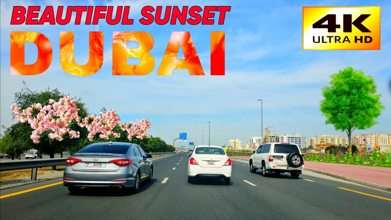 Driving QUIETLY Through DUBAI Sunset Traffic 2025 4K UHD