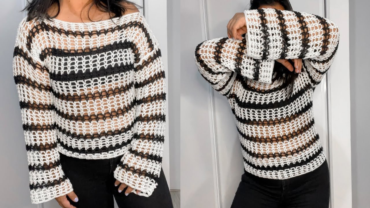 Blusa calada tejida a CROCHET 🧶 paso a paso ideal para principiantes😉🧶