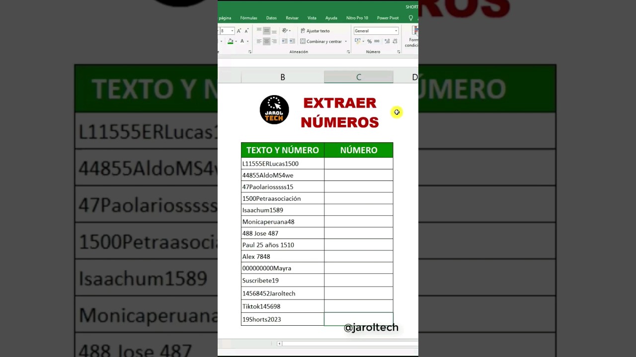 🤯 Extraer n&uacute;meros de una cadena de textos en #excel #viral #youtubeshorts #shorts #short #shortvideo