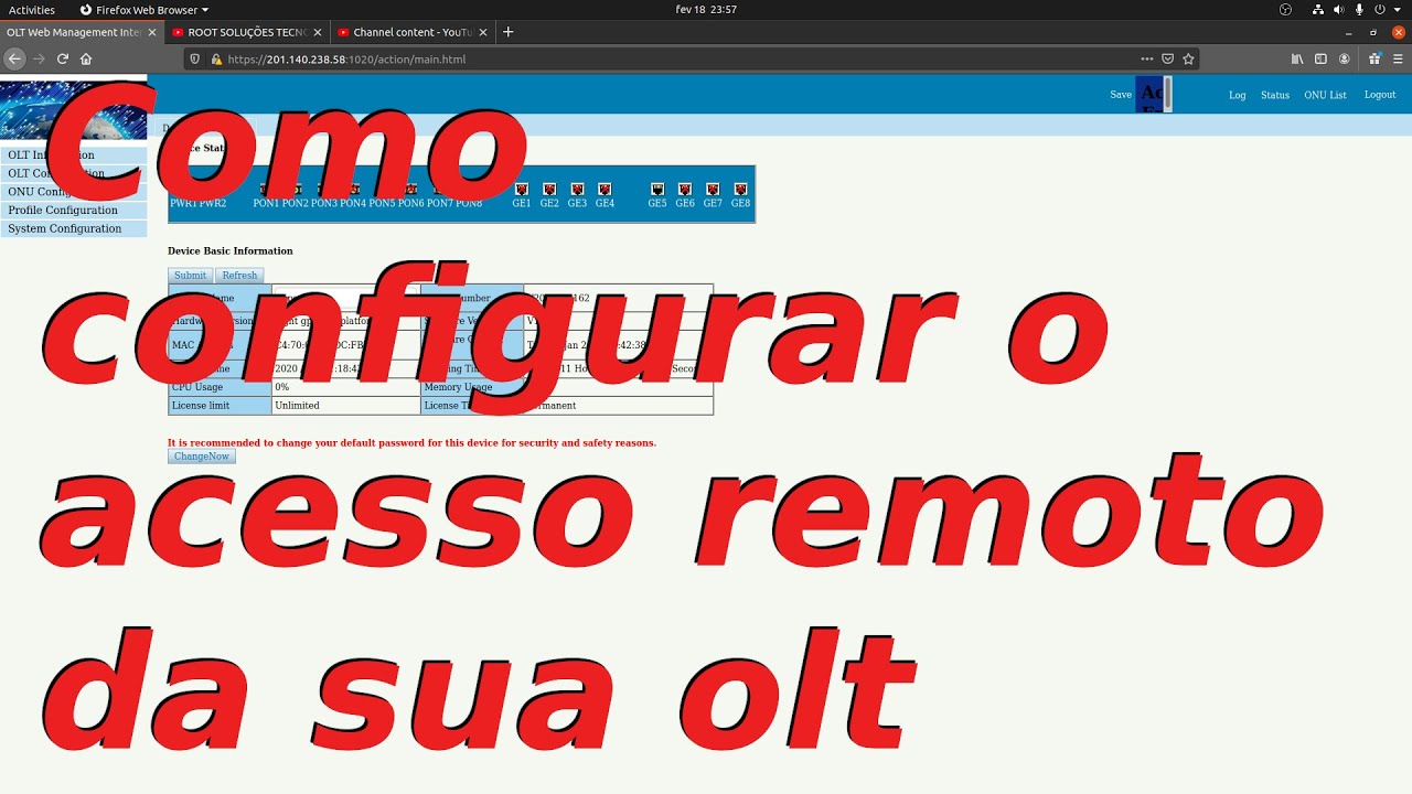 OLT VSOLUTION - ACESSO REMOTO