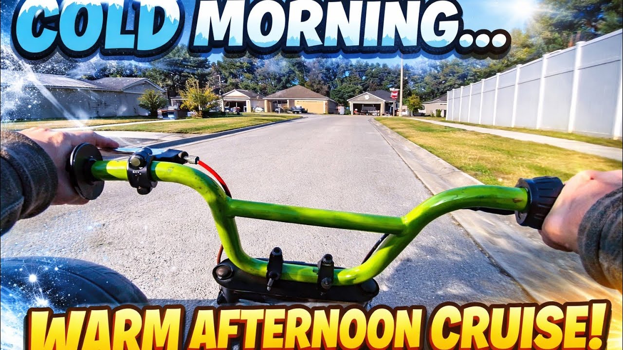 Cold Morning Turns Into a Perfect Neighborhood Mini Bike Cruise (POV)