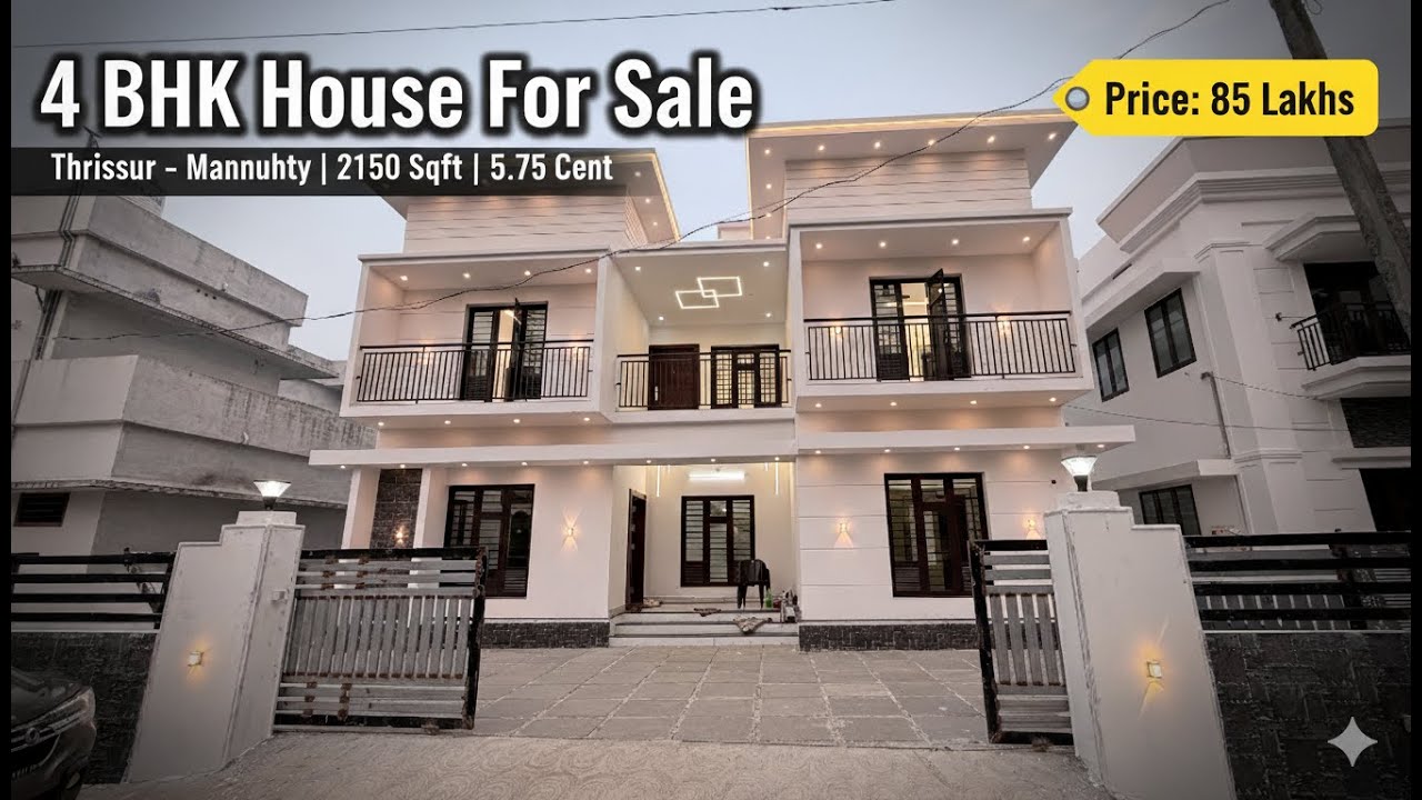 🏡  തൃശ്ശൂർ ,Mannuthy,Vellanikkara 2150 സ്ക്വയർ ഫീറ്റ് |5.75 സെന്റ് | 4 BHK വീട് വിൽപ്പനയ്ക്ക്