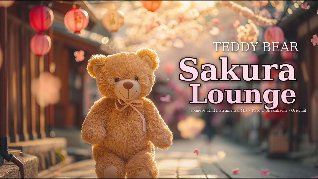 Teddy Bear Sakura Lounge 🧸🌸 | Japanese Chill Instrumental Mix (Koto & Shakuhachi) [Original]