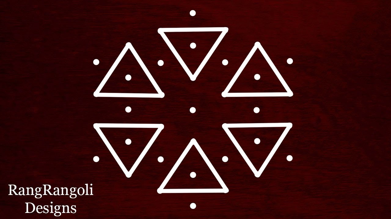 Easy & simple Rangoli 7X4 dots | Daily kolam design | Best Beginners designs | RangRangoli Designs