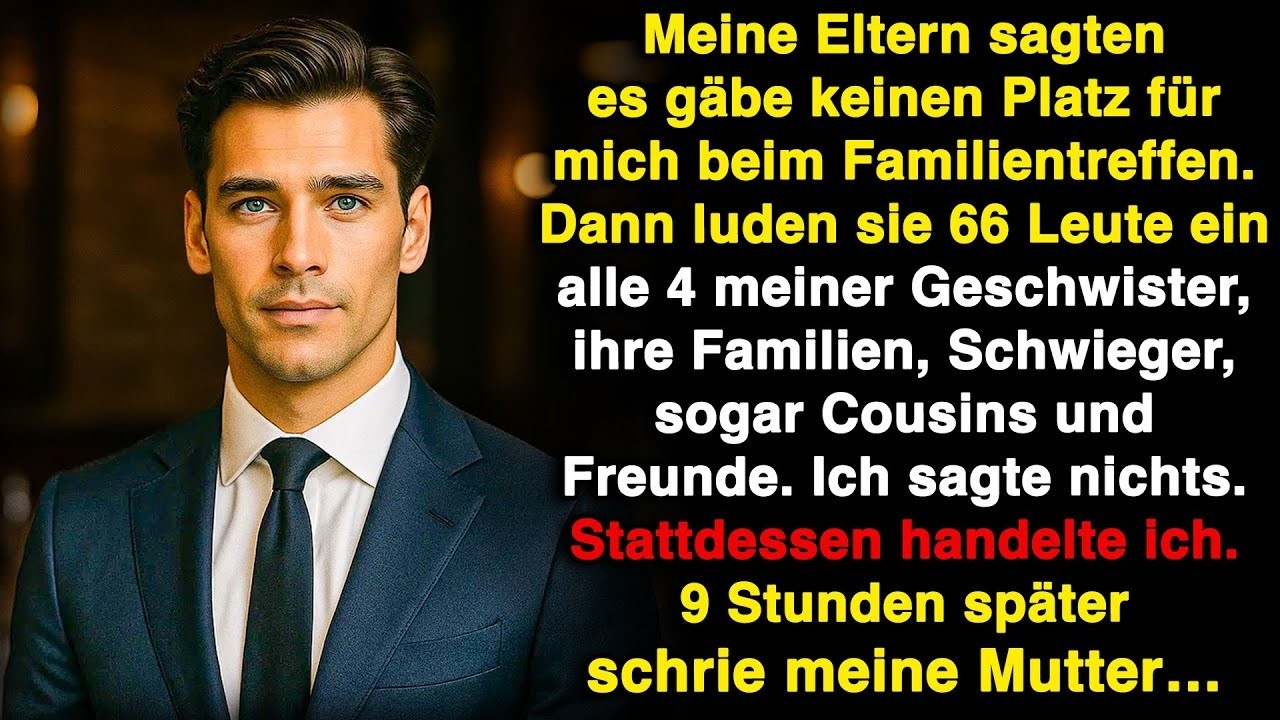 Meine Eltern verbannten mich vom Familientreffen, weil „kein Platz“ war – also tat ich das!