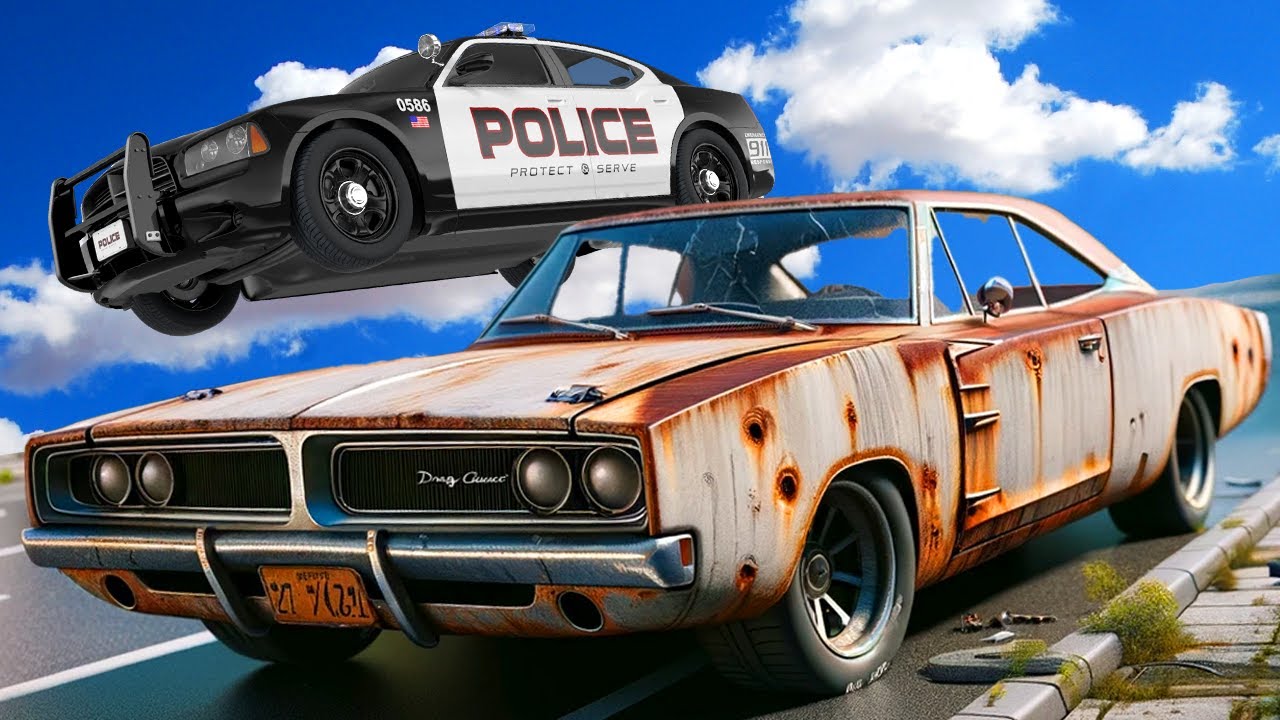 Police Chase with OLD RUSTY CARS was a BAD IDEA in BeamNG Drive Mods!