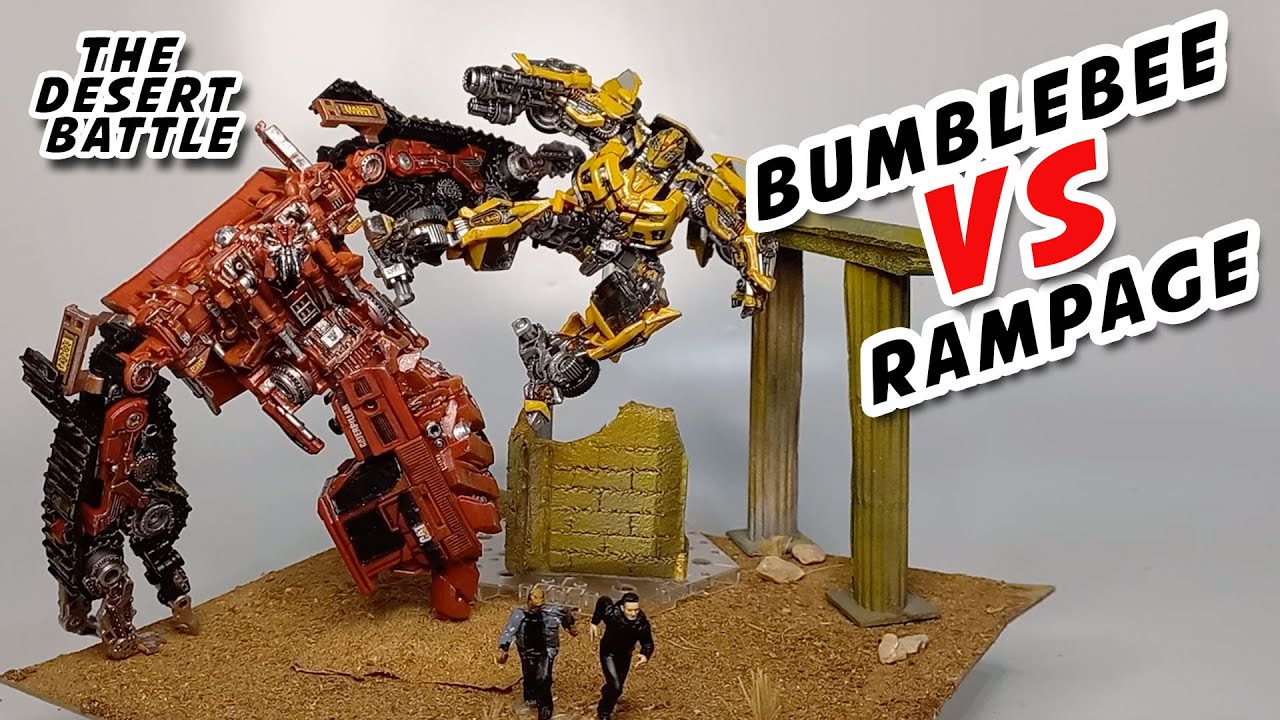 Bumblebee VS Rampage (The Desert Battle) repaint and diorama