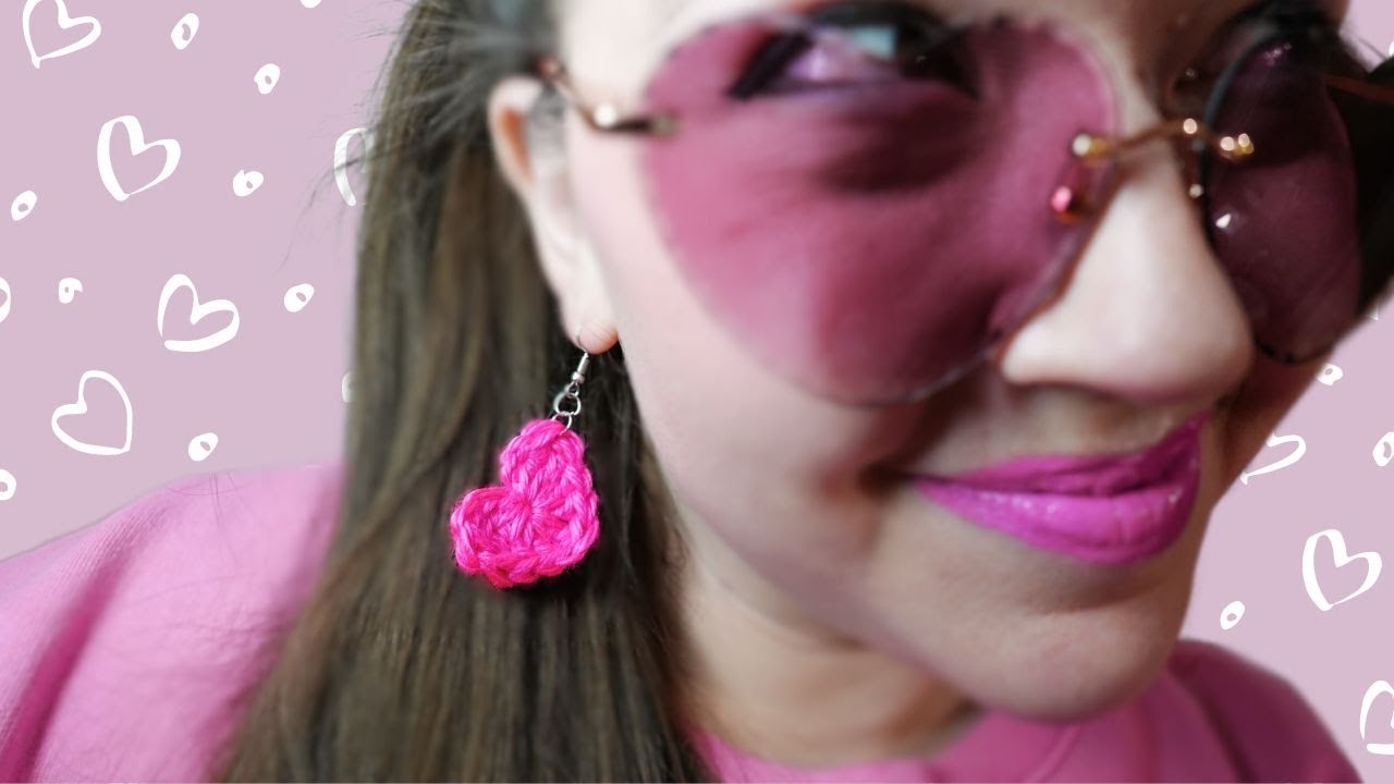 How to Crochet Heart Earrings for Valentine's Day
