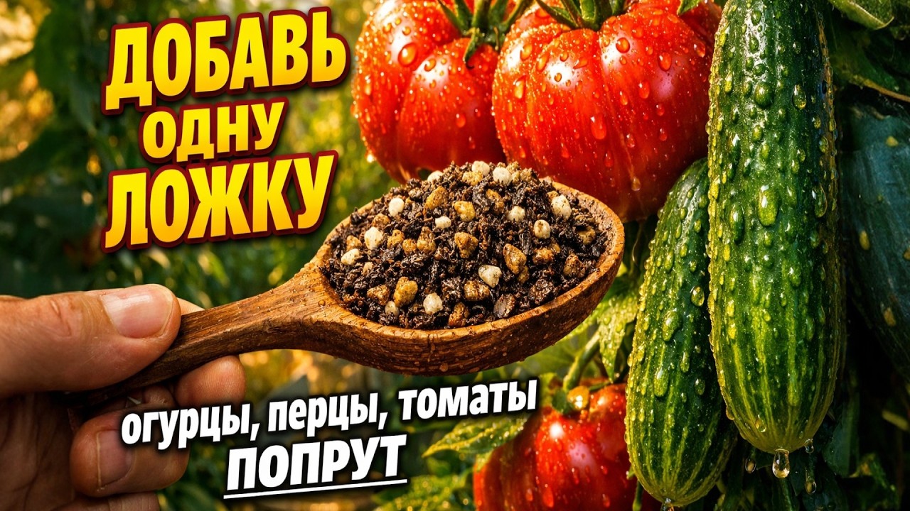 ВСЕГО 2 ЛОЖКИ этого порошка! Огурцы и Помидоры ЗАВАЛЯТ УРОЖАЕМ.