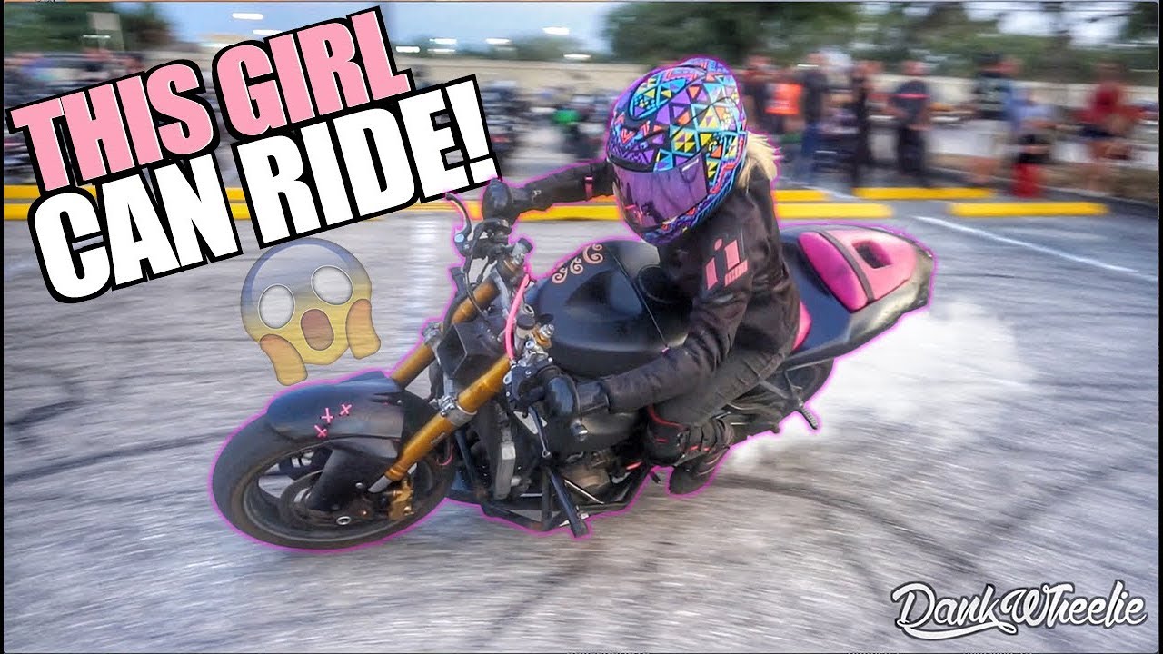 Amazing Drifter Chick - First Day Back On My Zx6r!