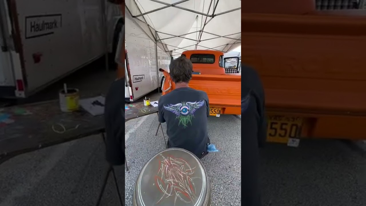 Pinstriping at  GoodGuys in Texas Motor Speedway