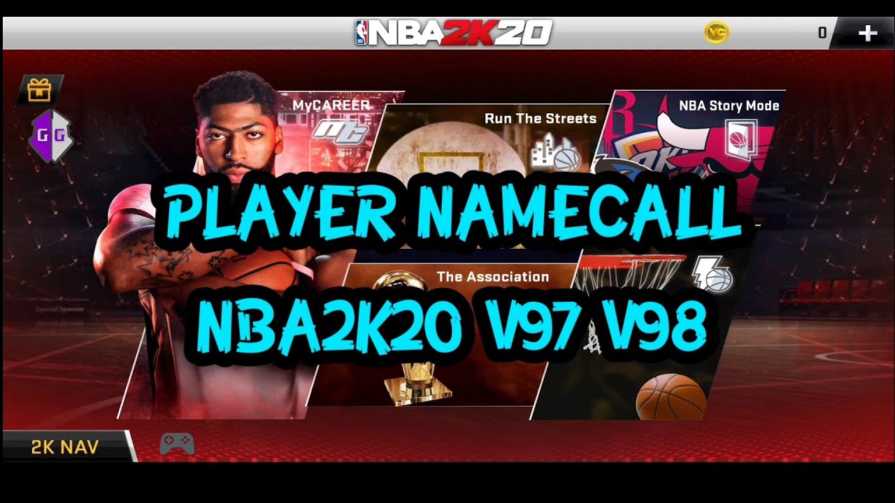Player NameCall NBA2K20 v97 v98