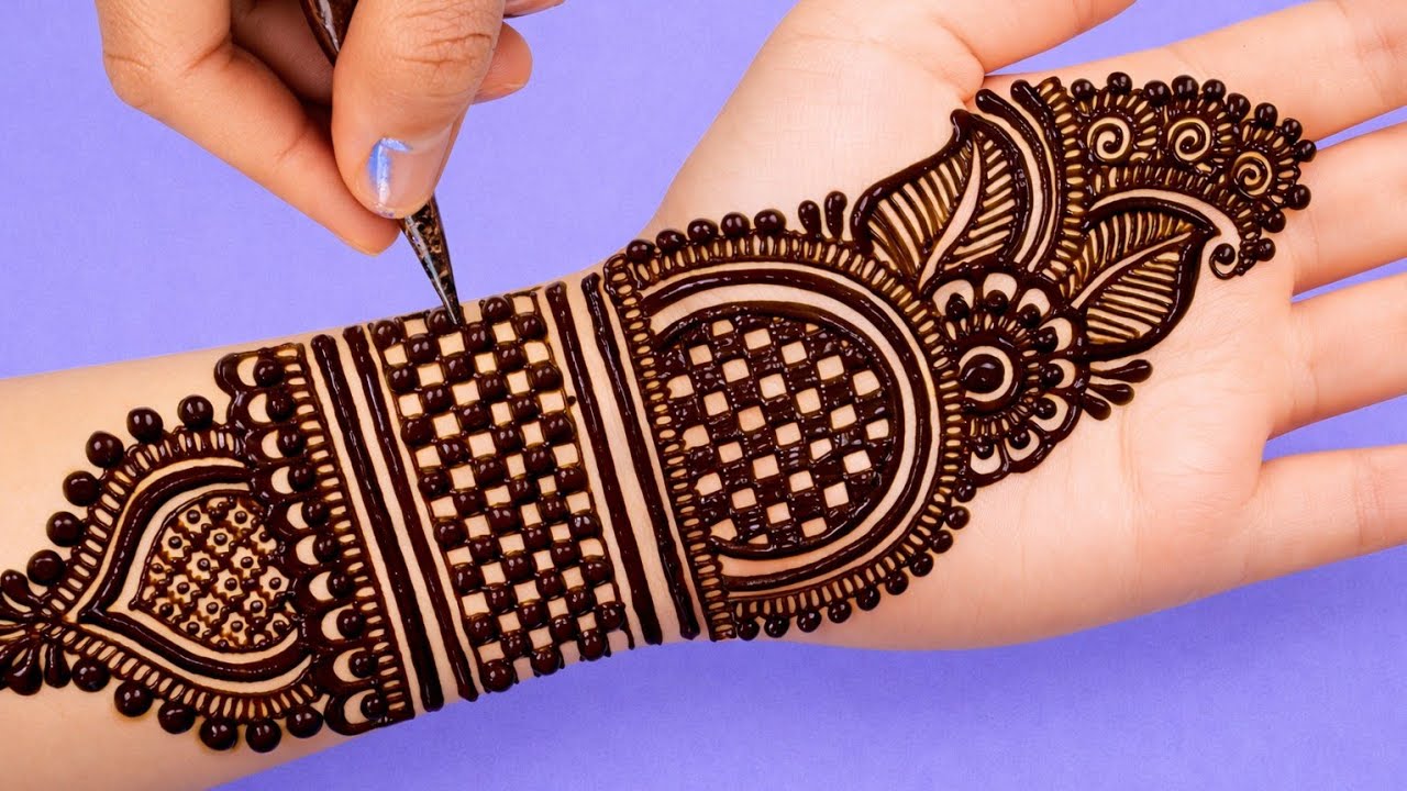 Arabic Latest Simple Henna design | Stylish Beautiful Easy Mehndi design | Front Hand Bridal Mehndi 