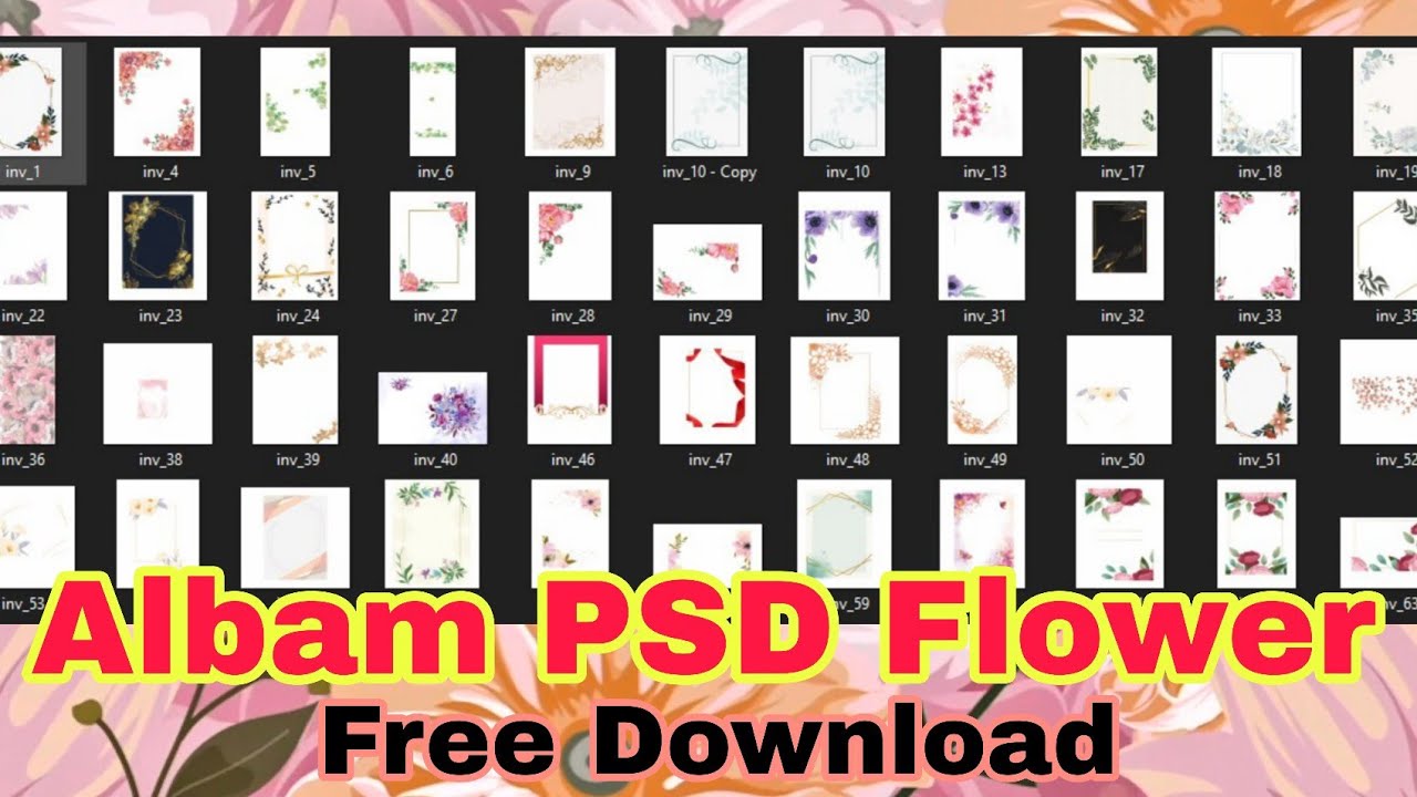 Wedding Album Flowers | Free Download | #psd #photoshop #freedownload 