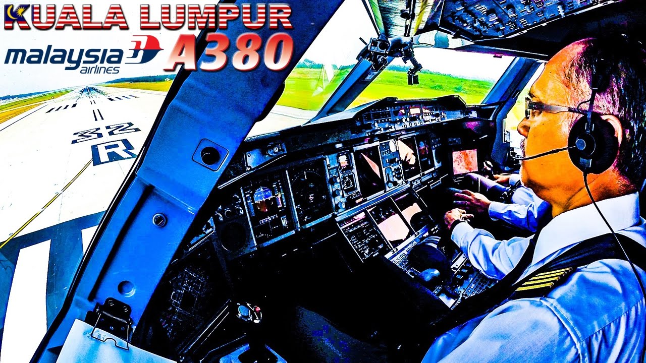 COCKPIT AIRBUS A380 on Takeoff