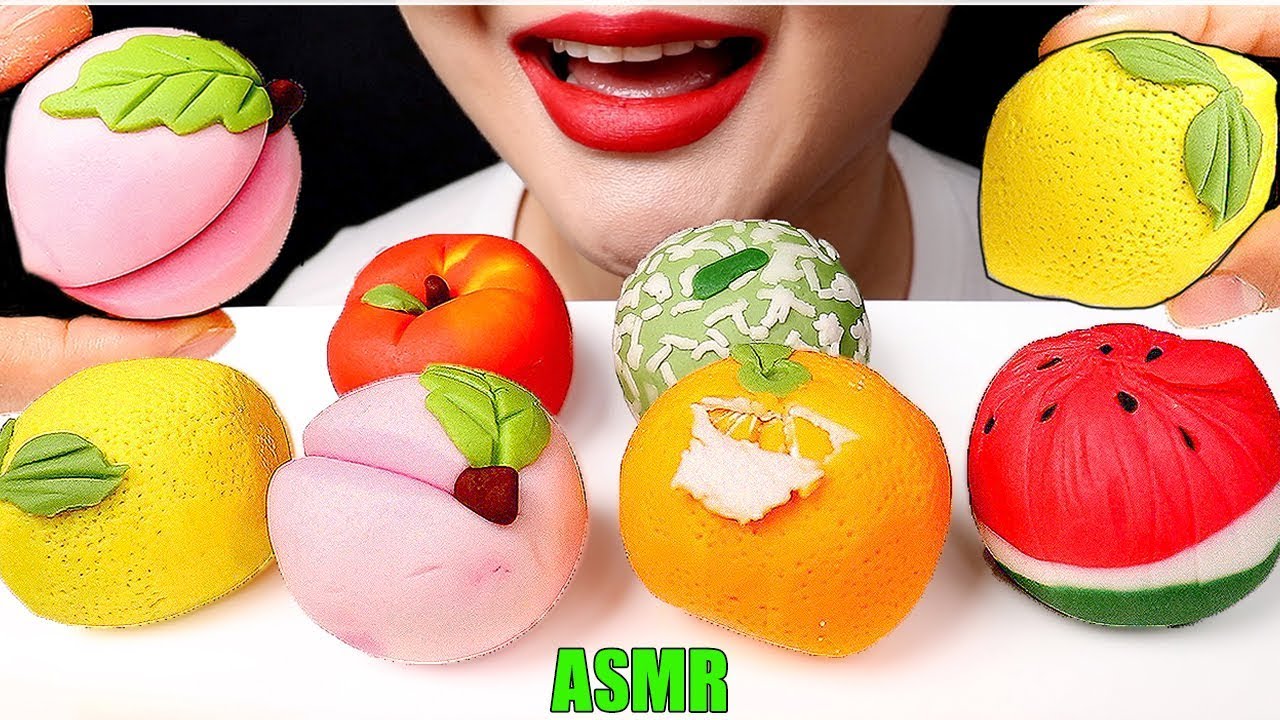 ASMR 🍎 FRUIT COOKIES ( WAGASHI) 🍎Japanese Confectionery 🍎 NO TALKING MUKBANG EATING SOUNDS
