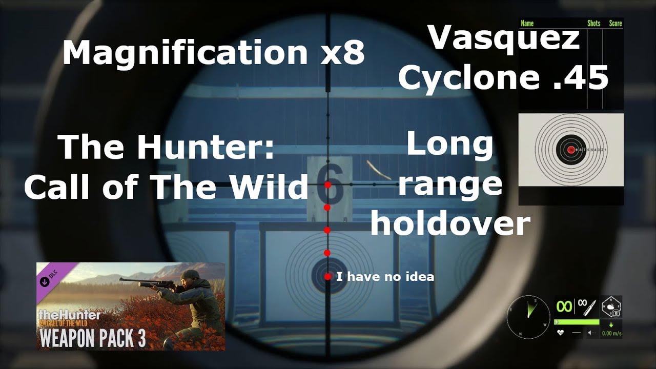Vasquez Cyclone .45 Holdover Long Range The Hunter Call of The Wild Weapon pack 3