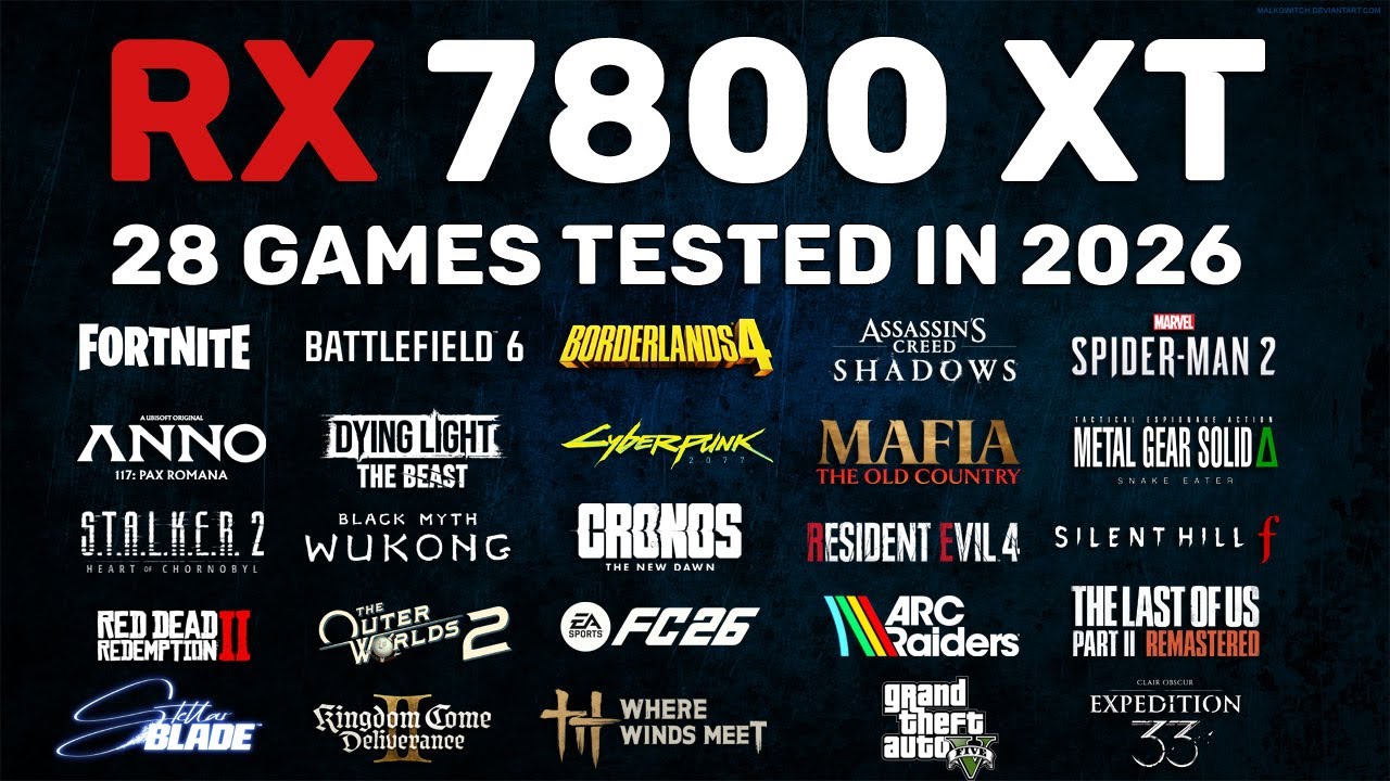RX 7800 XT in 2026 - Test in 28 Games - 1080p - 1440p