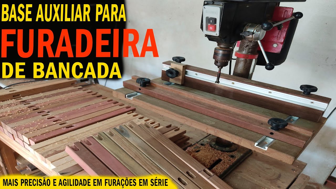 Base Auxiliar Multifunções Para FURADEIRA DE BANCADA, Como fazer a FURAÇÃO, ser mais agíl e PRECISA!