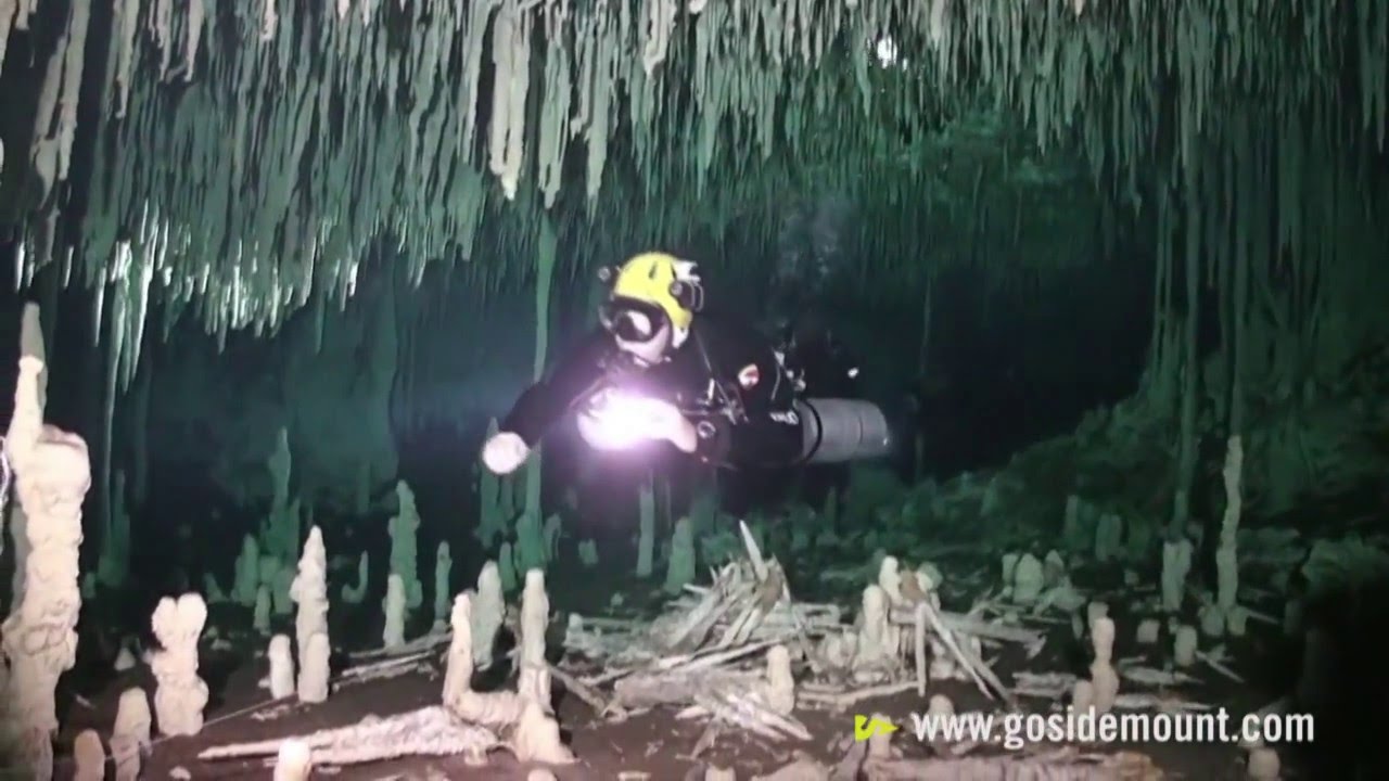 Guided scooter cave dive