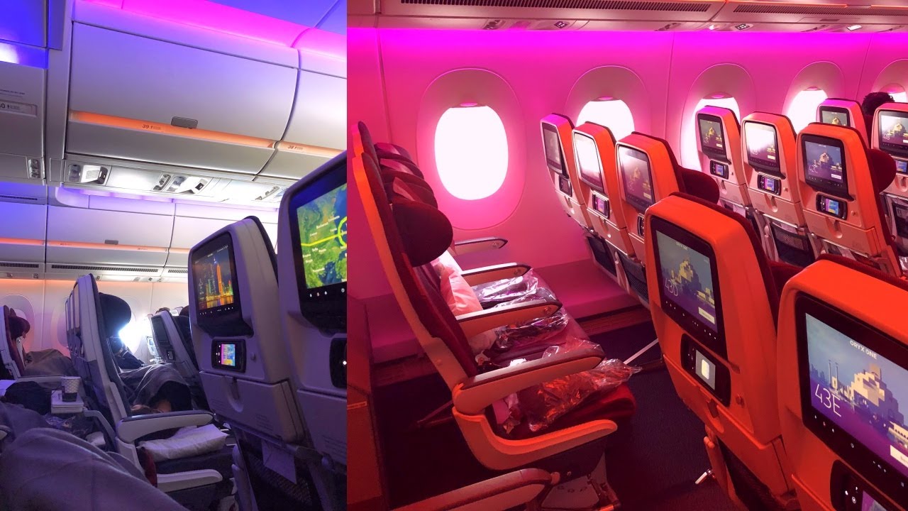 Empty Coronavirus Qatar Airways Airbus A350-900 Flight Zuerich-Doha