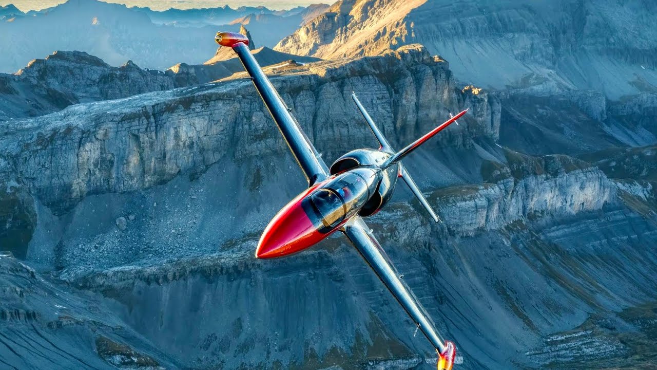 L-39 Albatros 4K Helmet Camera Touch and Gos. Swiss Warbird spectacular Oldtimer Planes