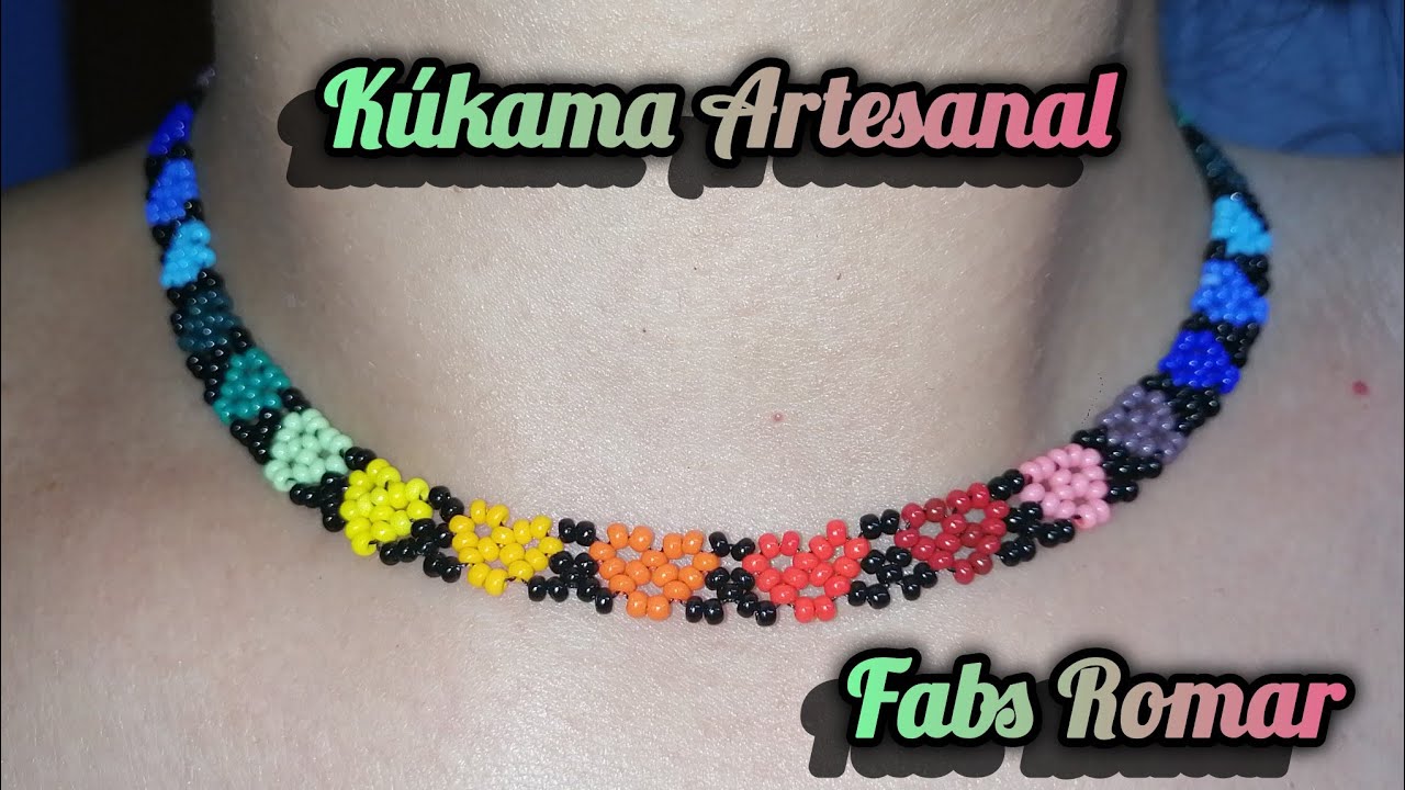 Collar de chaquira corazones de colores base 1era parte para okama flores espiga  ❤️