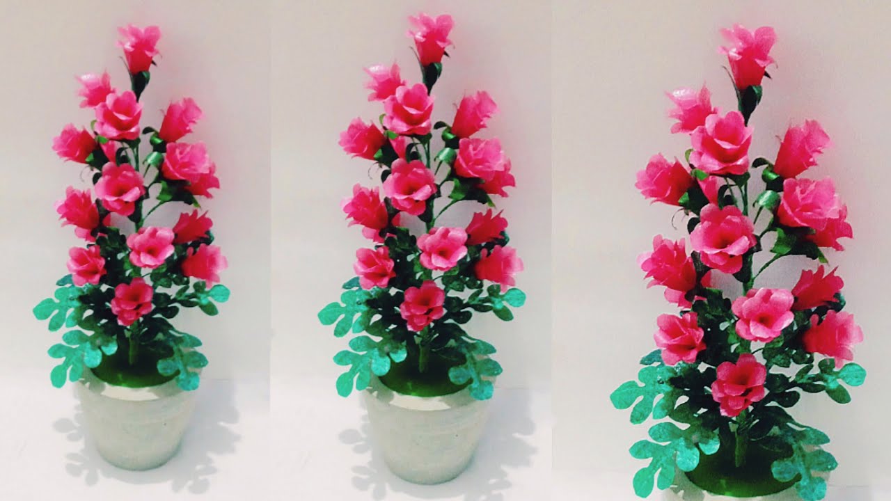 How to make flowers from plastic bag | DIY |   Flower Crafts | Bunga Kresek #diybungakresek