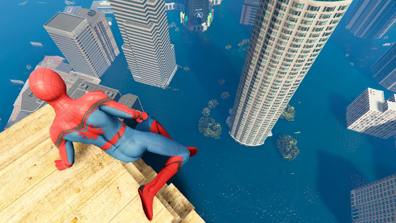 GTA 5 Crazy Spiderman Water Falls & Ragdoll Jumps - Ep.16 [Funny Moments Euphoria Physics]