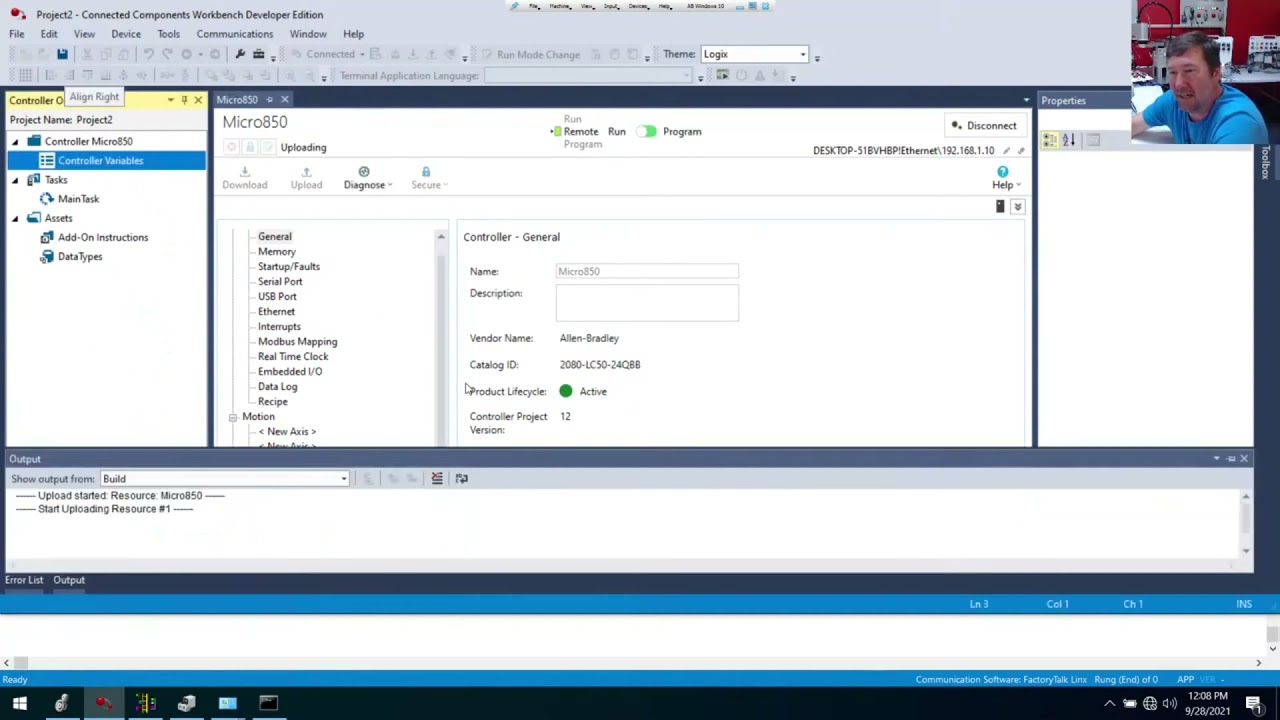 Connected Components Workbench Upload, Download, and Online