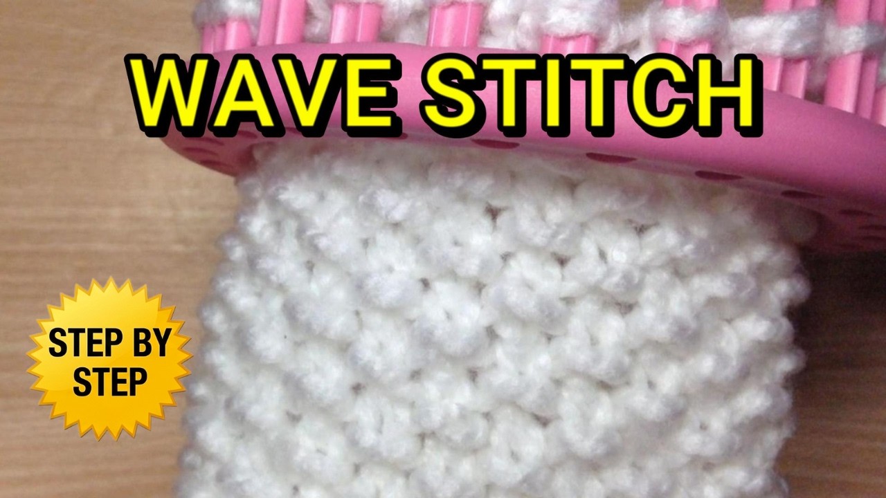 How To Knit WAVE STITCH On a Round Loom - Easy for beginners