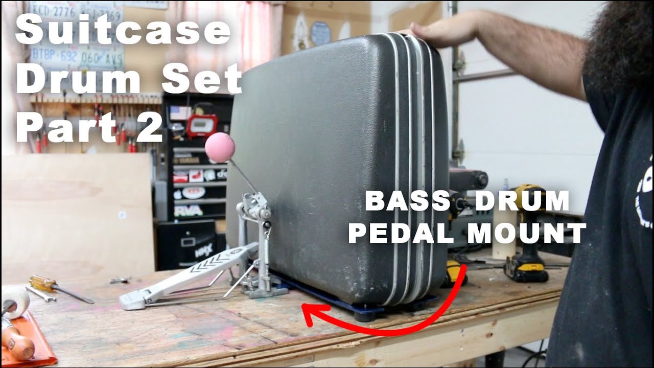 Suitcase Drum Set: Pedal Mount