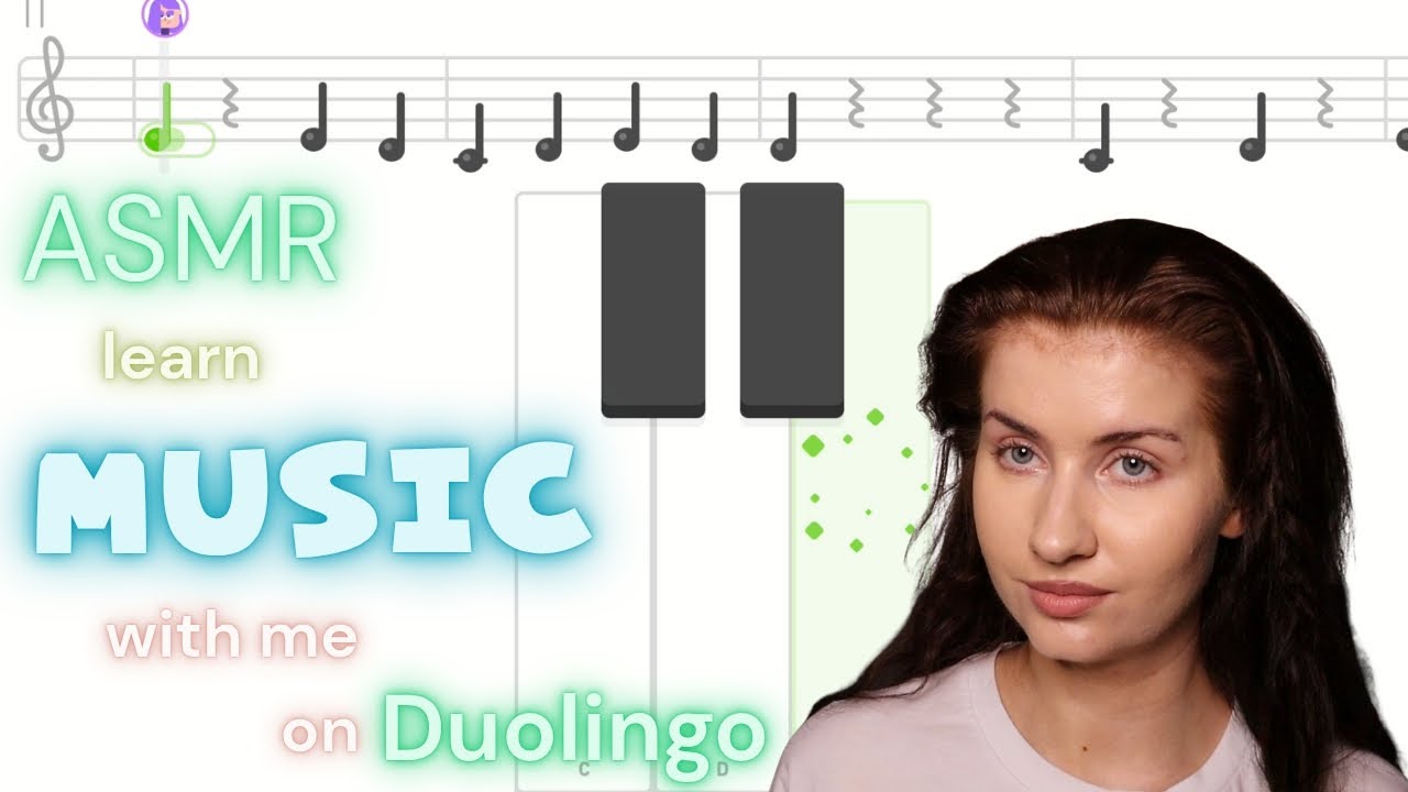 ASMR learn MUSIC 🎵🎶 with me on Duolingo 🦉💚 (my least ASMRish video so far😌)