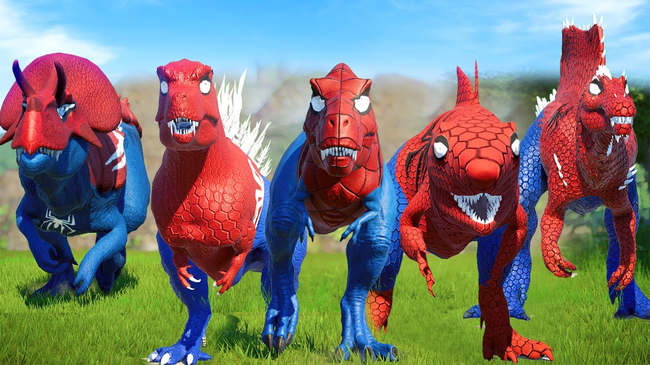 Khủng Long Bạo Chúa Siêu Nhân Nhện chiến đấu với Khủng Long I REX Spider Man - khung log