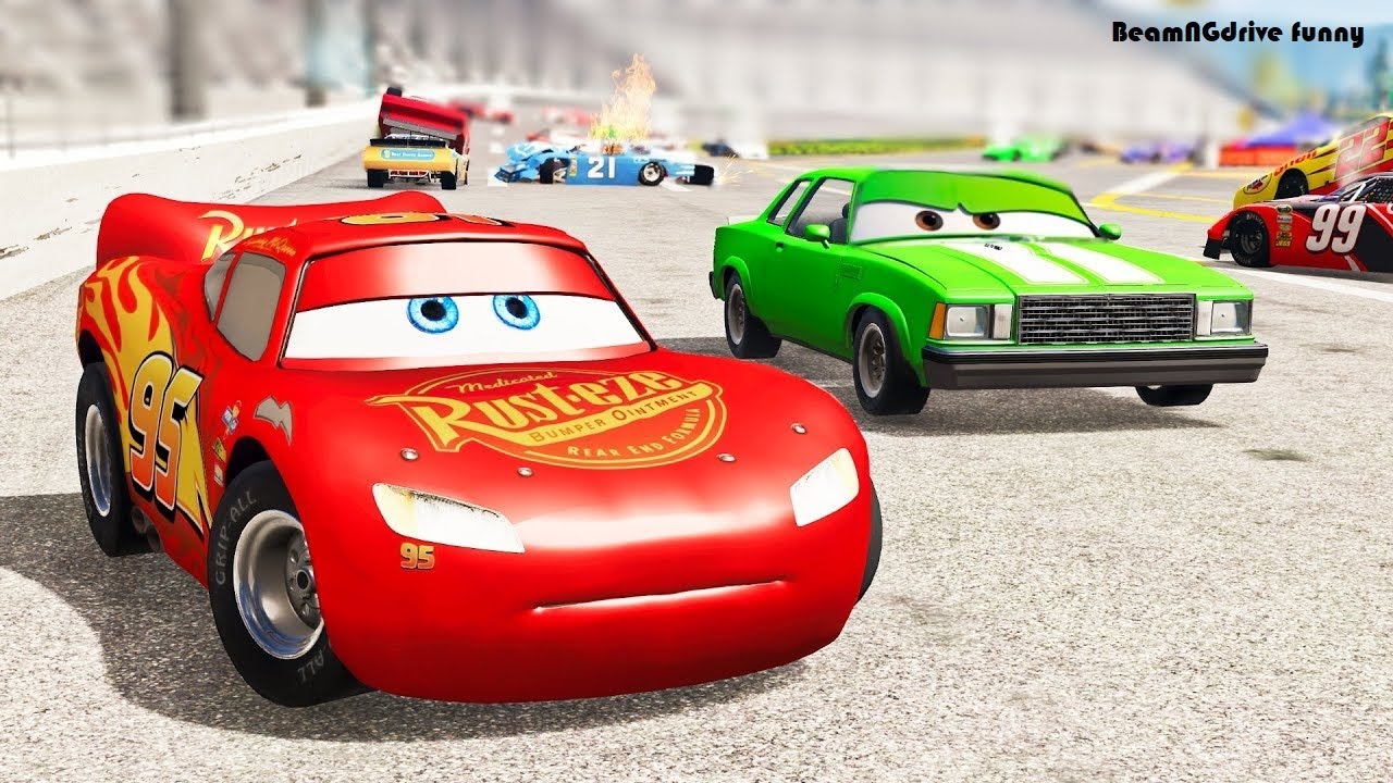 Pixar cars vs DOWN OF DEATH 😱 BeamNG.Drive