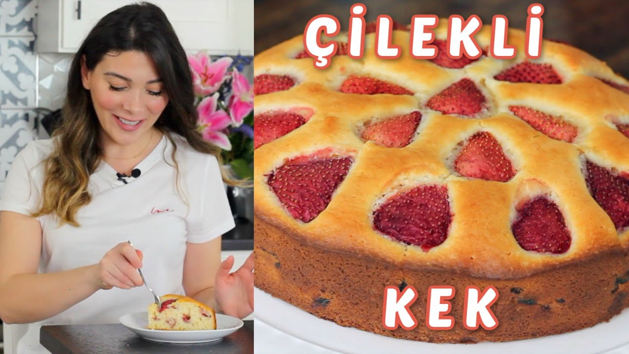 🍰Nefis Çilekli Kek Tarifi 🍓|  İçi Pamuk gibi Kabarma Garantili Çilekli Kek | Canan Kurban